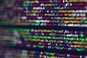 A computer screen with code