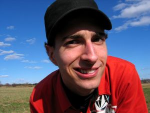 man wearing a black hat