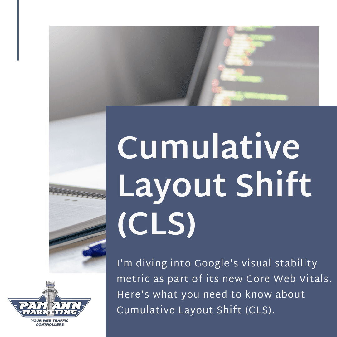 A blog header graphic introducing cumulative layout shift.