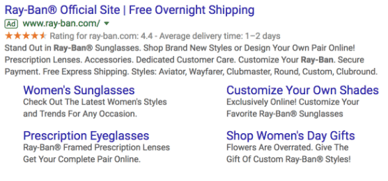 Including sitelink extensions is an important part of successfully using Google Ads.