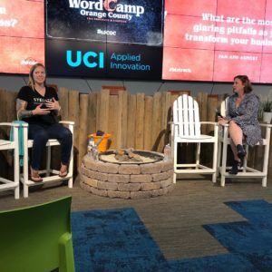 Pam speaking at WordCamp