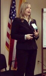 Pam Aungst Cronin giving talk
